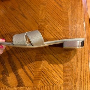 Silver/taupe sandal. Size 10- WHBM never worn